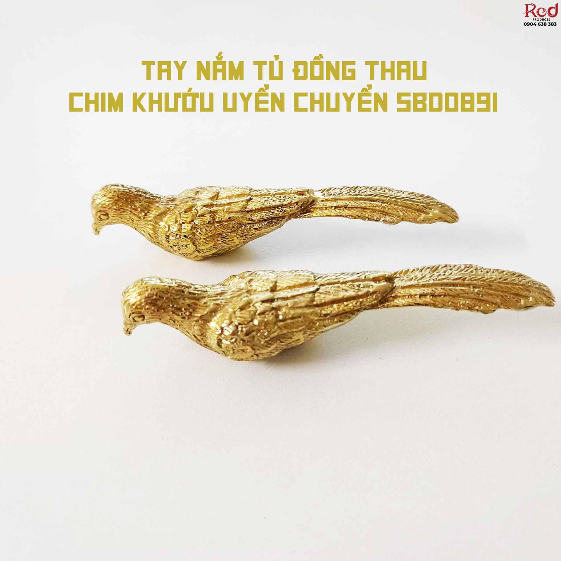 Tay nắm tủ đồng thau chim khướu uyển chuyển SBD0891 8