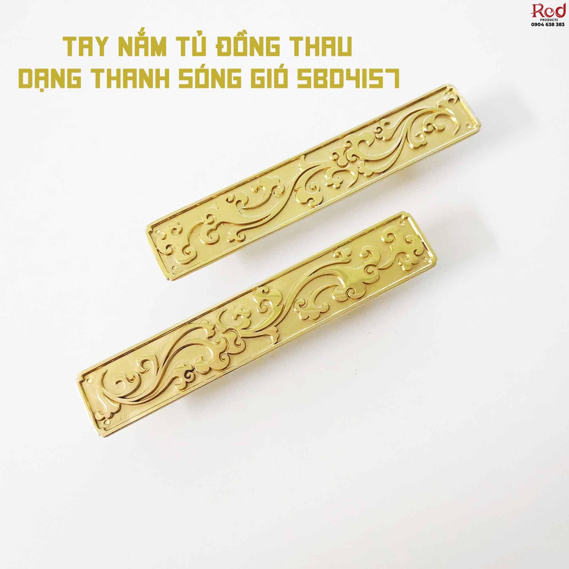 Tay nắm tủ đồng thau dạng thanh sóng gió SBD4157 7