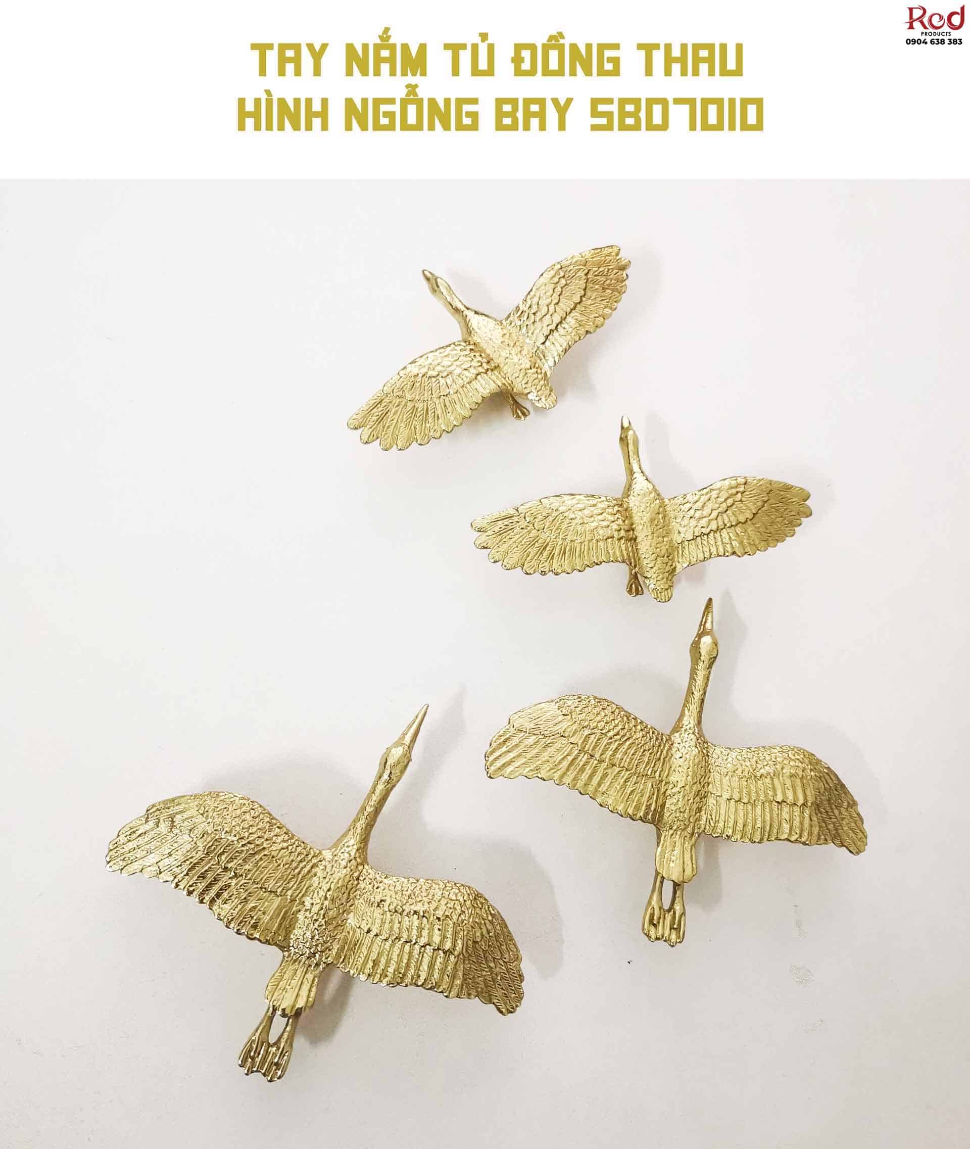 Tay nắm tủ đồng thau hình ngỗng bay SBD7010 8