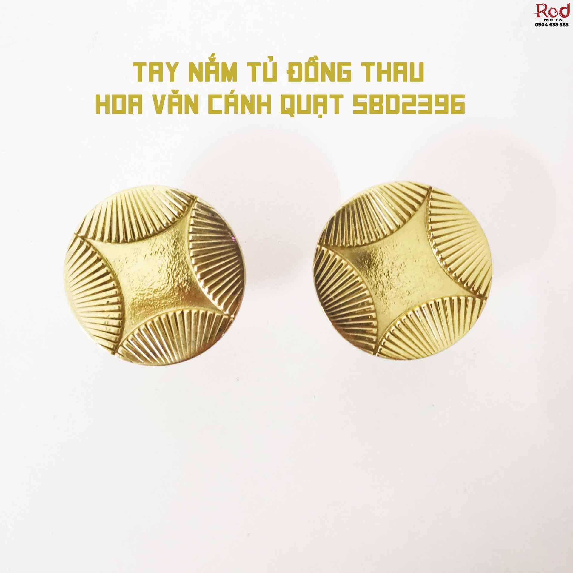 Tay nắm tủ đồng thau hoa văn cánh quạt SBD2396 7