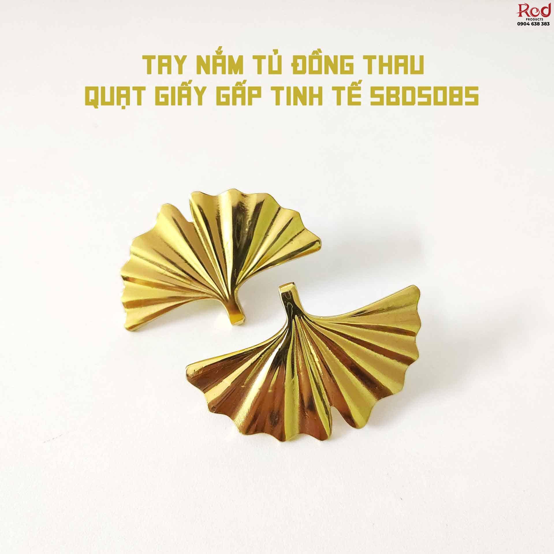 Tay nắm tủ đồng thau quạt giấy gấp tinh tế SBD5085 8