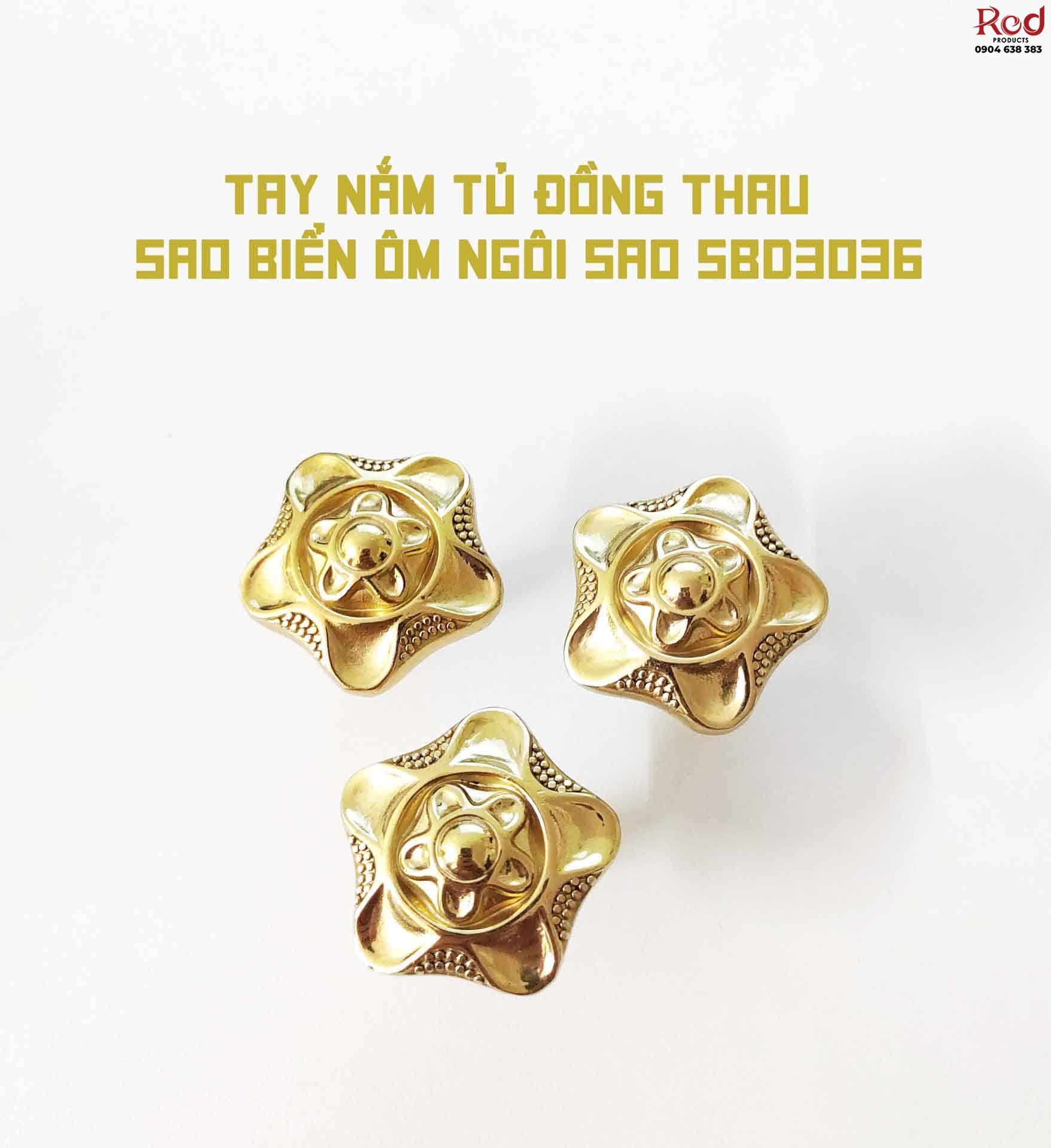 Tay nắm tủ đồng thau sao biển ôm ngôi sao SBD3036 8