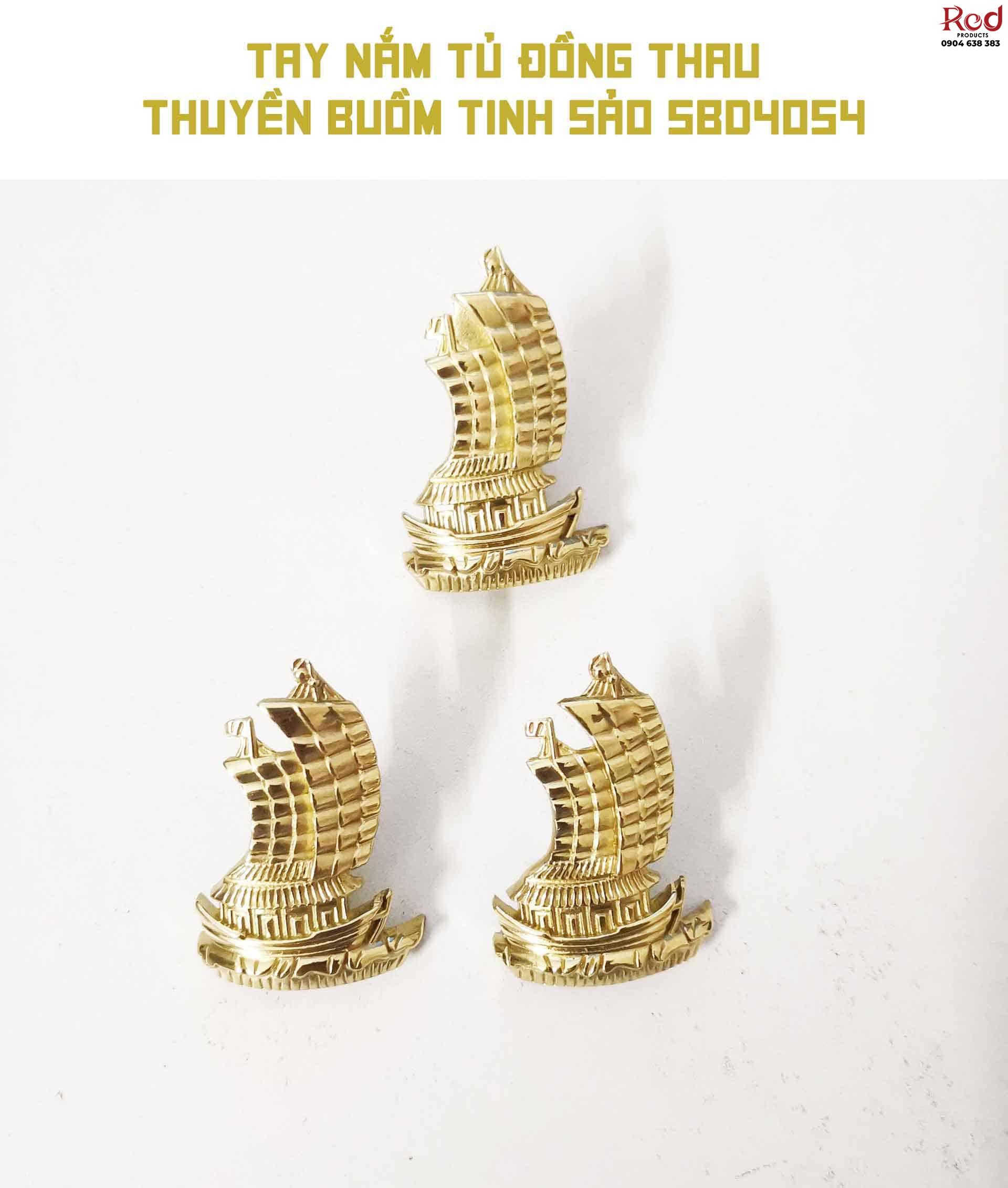 Tay nắm tủ đồng thau thuyền buồm tinh sảo SBD4054 8