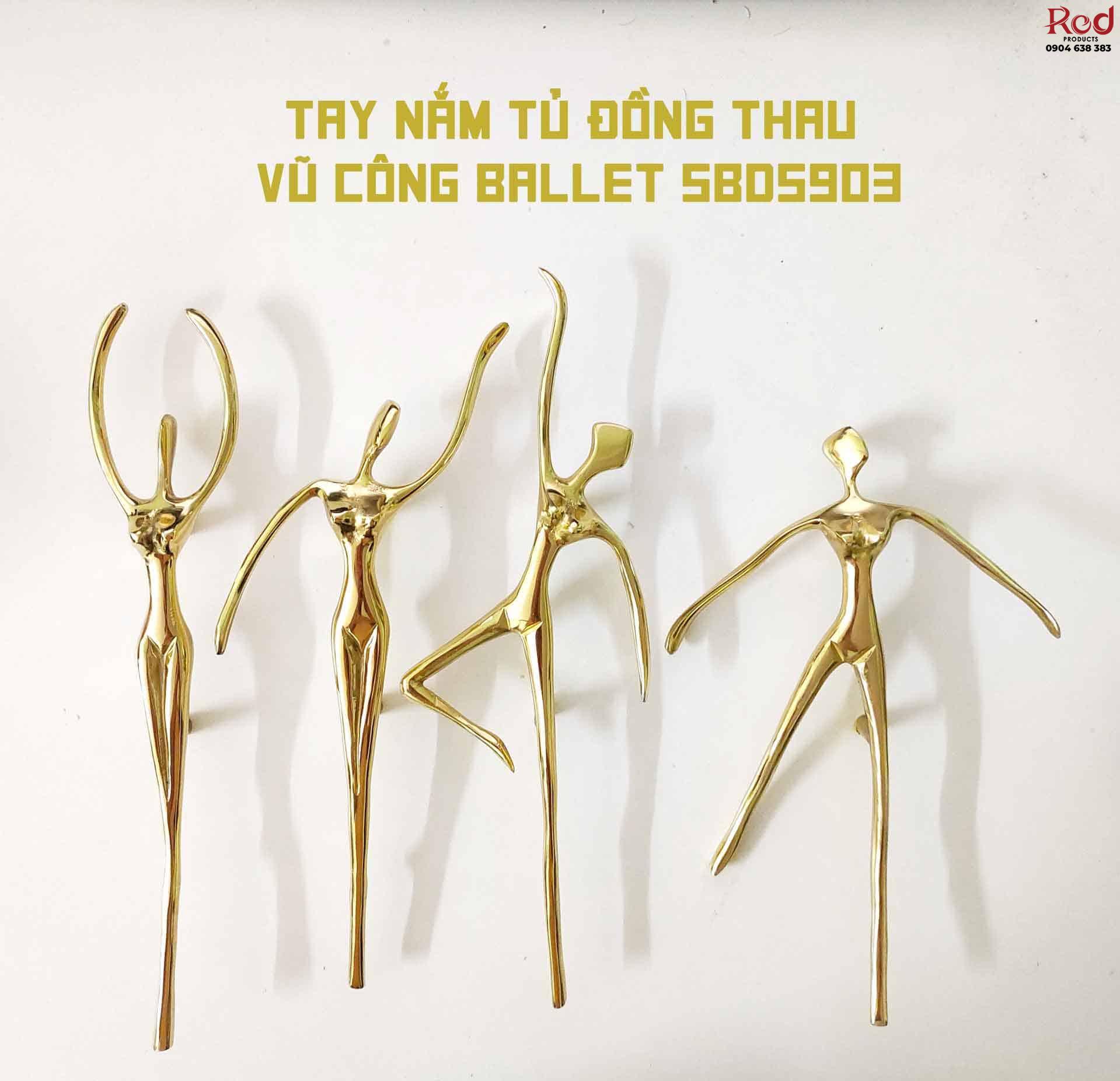 Tay nắm tủ đồng thau vũ công ballet SBD5903 8