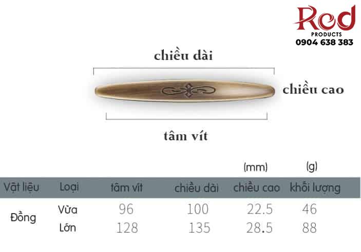 Tay nắm tủ gỗ hạng sang bằng đồng XLS002 10