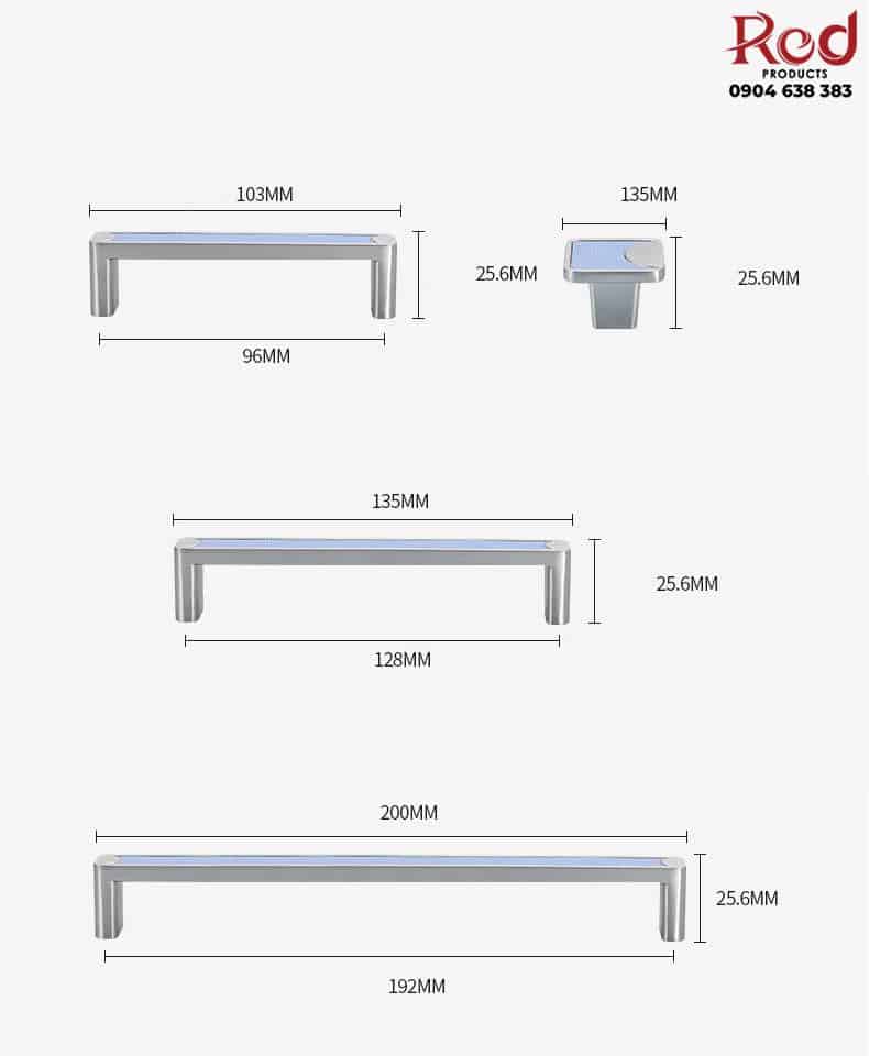 Tay nắm tủ hợp kim kẽm phối da màu trắng xanh YJ5106 17