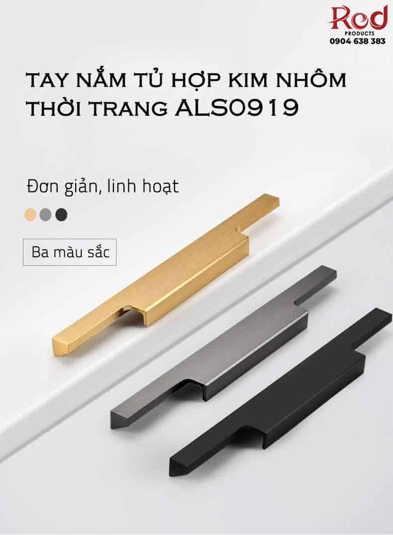 Tay nắm tủ hợp kim nhôm tối giản màu vàng ALS0919G 14