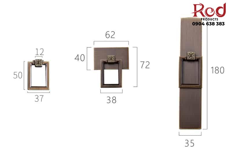 Tay nắm tủ trưng bày cổ điển Á Đông DC7525 12