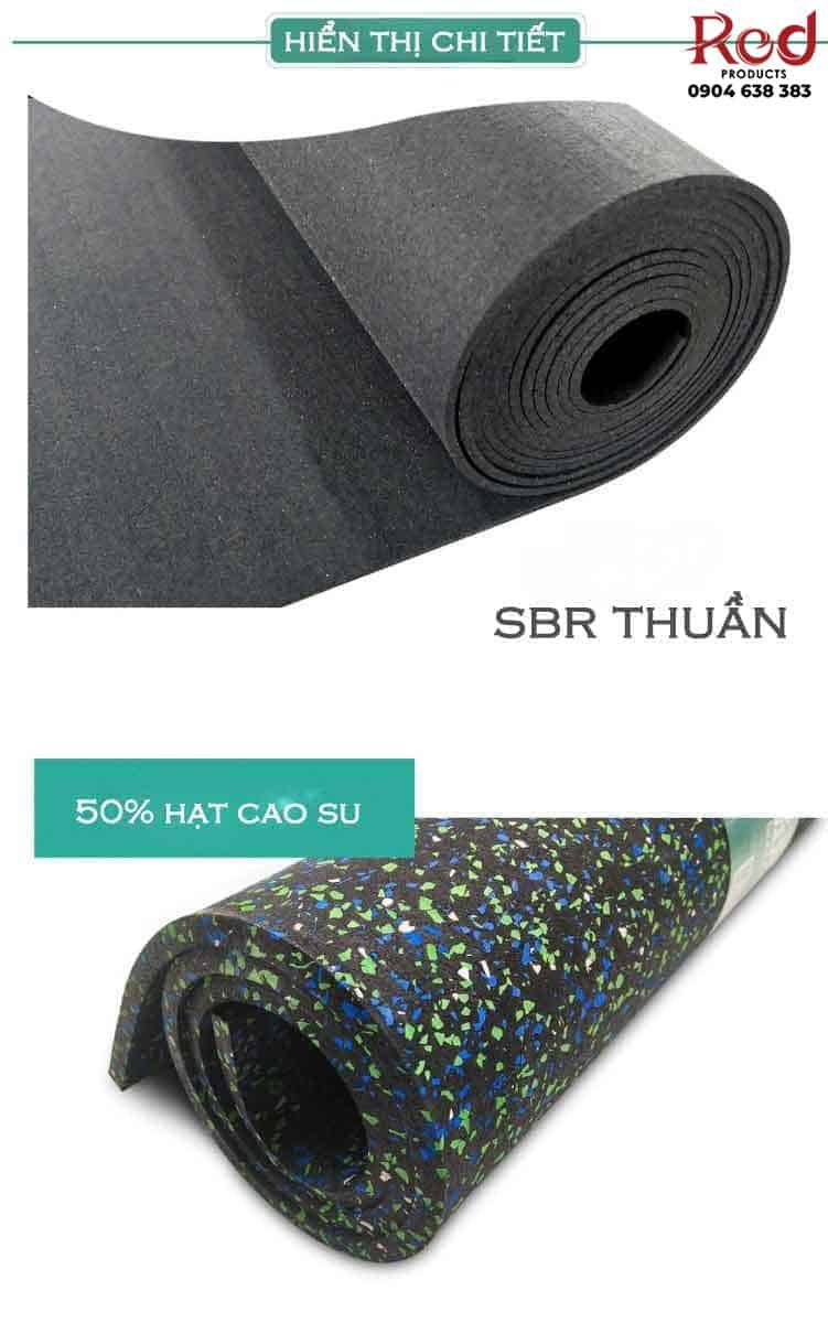 Thảm cao su cuộn phòng gym đốm SBR pha 1m2 TSBEP10 17