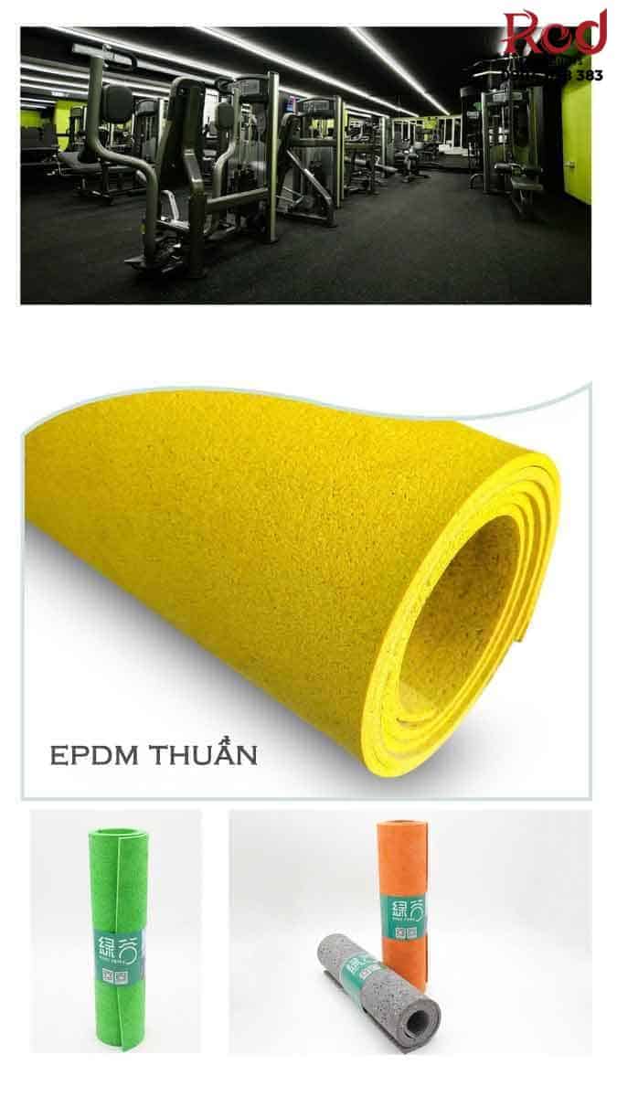 Thảm cao su cuộn phòng gym đốm SBR pha 1m2 TSBEP10 18