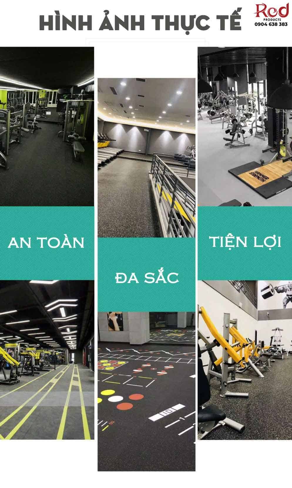 Thảm cao su cuộn phòng gym đốm SBR pha 1m2 TSBEP10 21