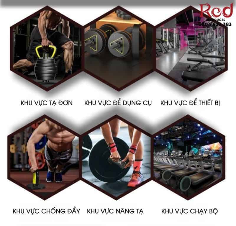 Thảm cao su phòng gym có đệm lót bền chắc JXSJ51B 12