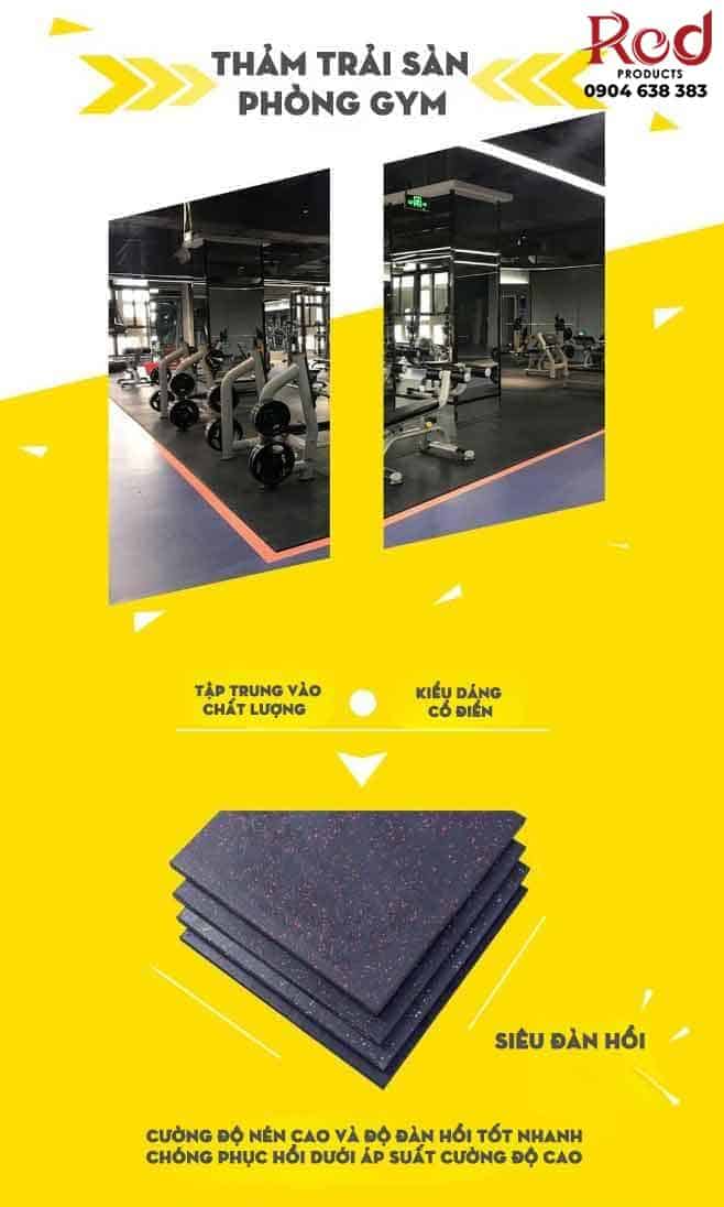 Thảm cao su tấm hoa văn đốm cho phòng gym TC1515 12