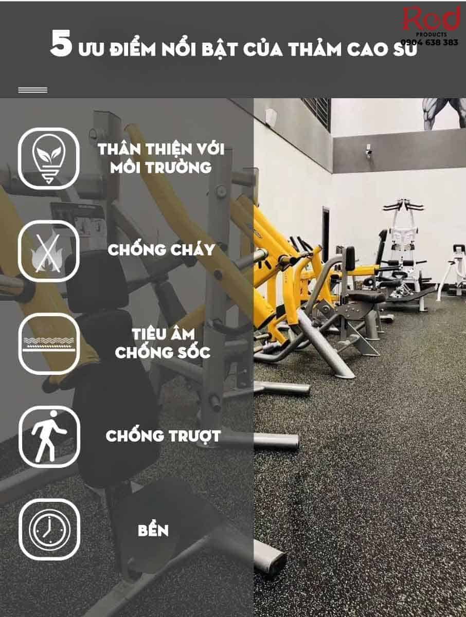 Thảm cao su tấm hoa văn đốm cho phòng gym TC1515 19