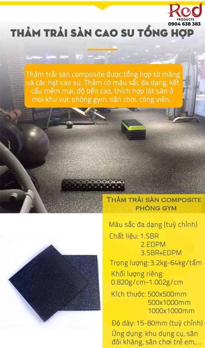 Thảm cao su tấm hoa văn đốm cho phòng gym TC1515 11