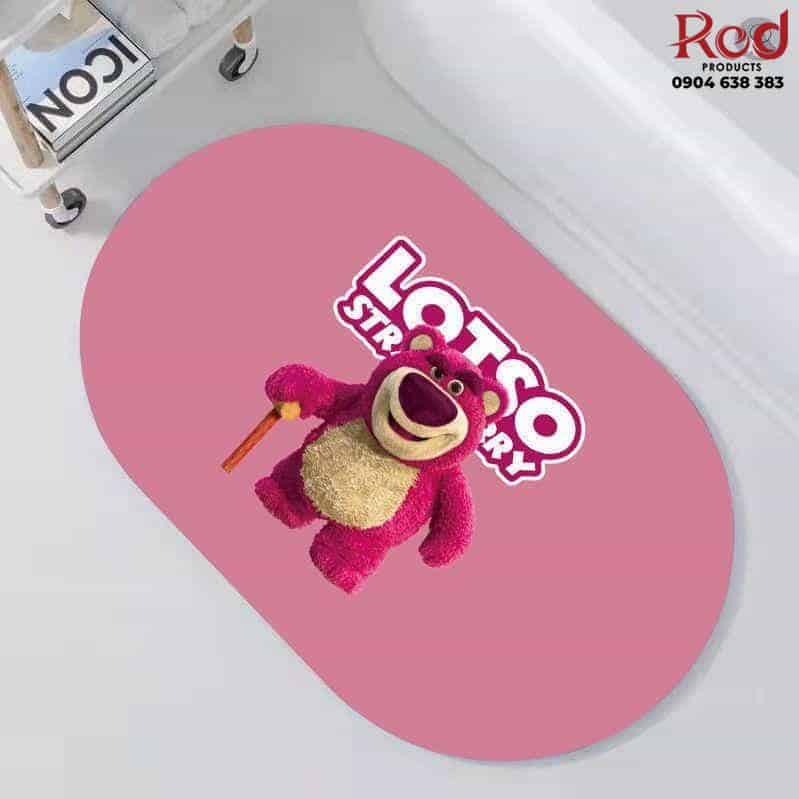 Thảm chống trượt polyester gấu hồng Lotso TBD3670B 21