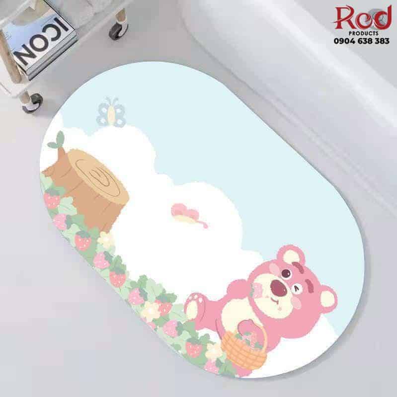 Thảm chống trượt polyester gấu hồng Lotso TBD3670B 25