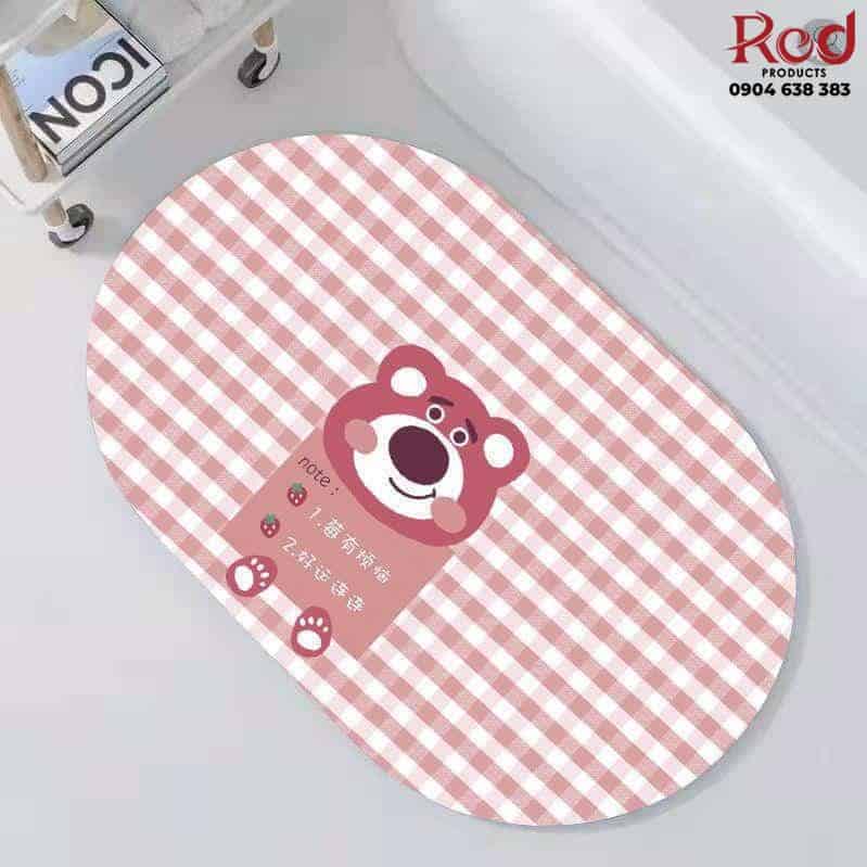 Thảm chống trượt polyester gấu hồng Lotso TBD3670B 14