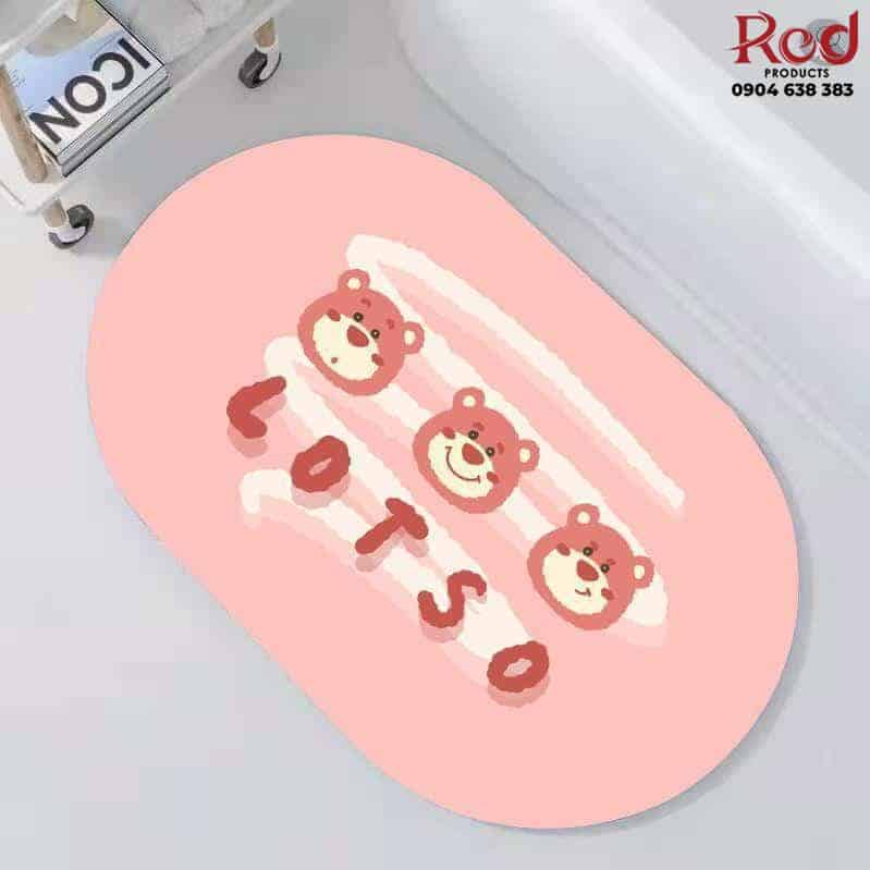 Thảm chống trượt polyester gấu hồng Lotso TBD3670B 17