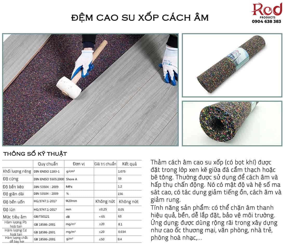 Thảm cuộn lót sàn cao su cách âm đủ màu sắc TSCU10 7