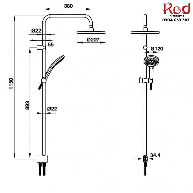 Thanh sen kết hợp Intensity 227R Hafele 495.60.104 9