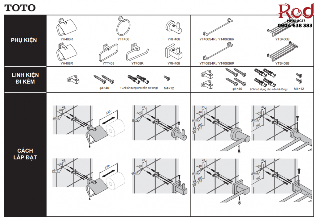 Thanh treo khăn cao cấp L Collection TOTO YT406S4RV 2