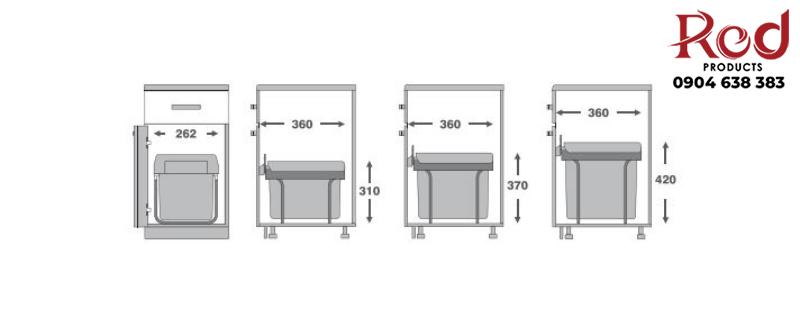 Thùng rác âm tủ một ngăn cho tủ bếp 300mm RB300 4