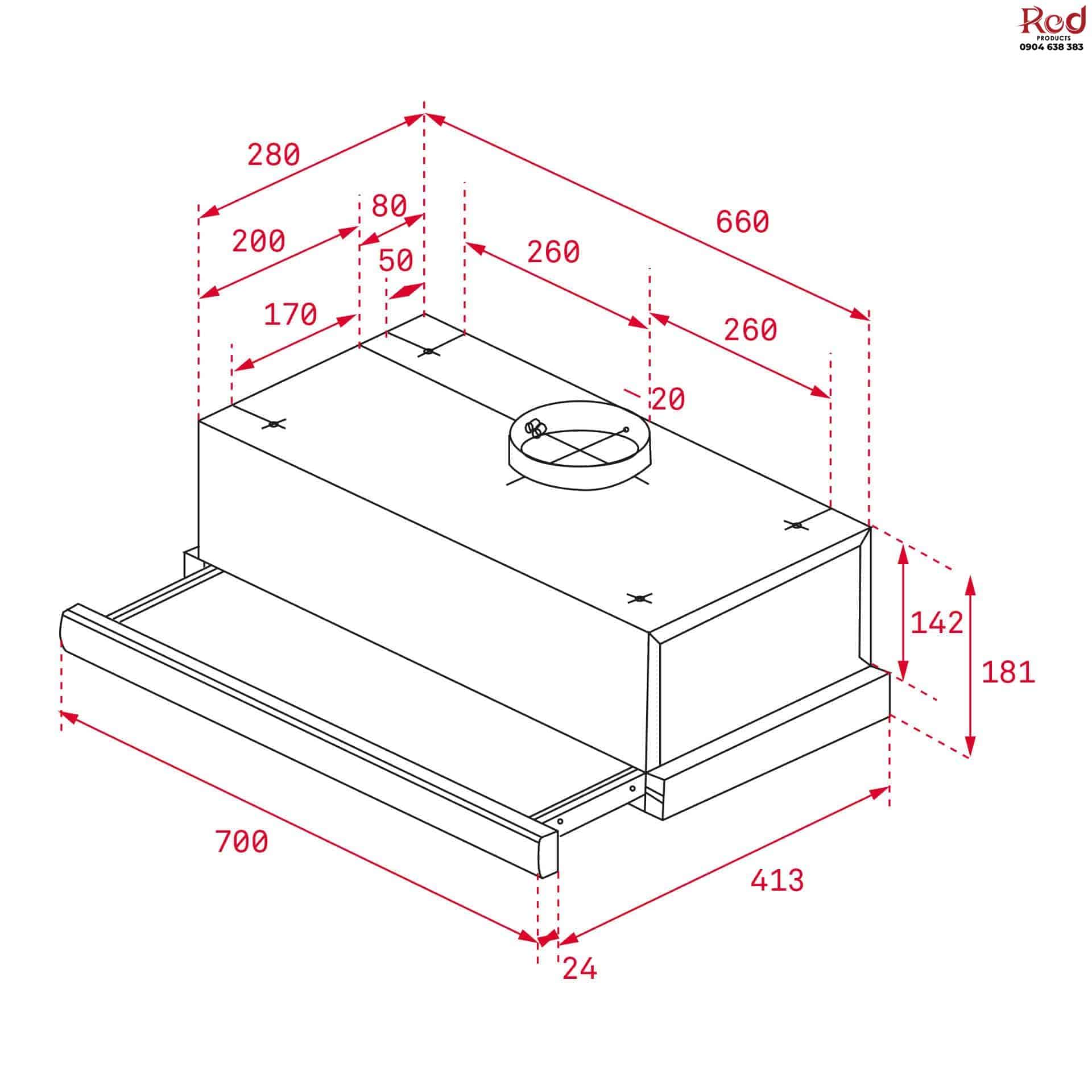 Máy hút mùi âm tủ kéo rút Teka TL 7420 3