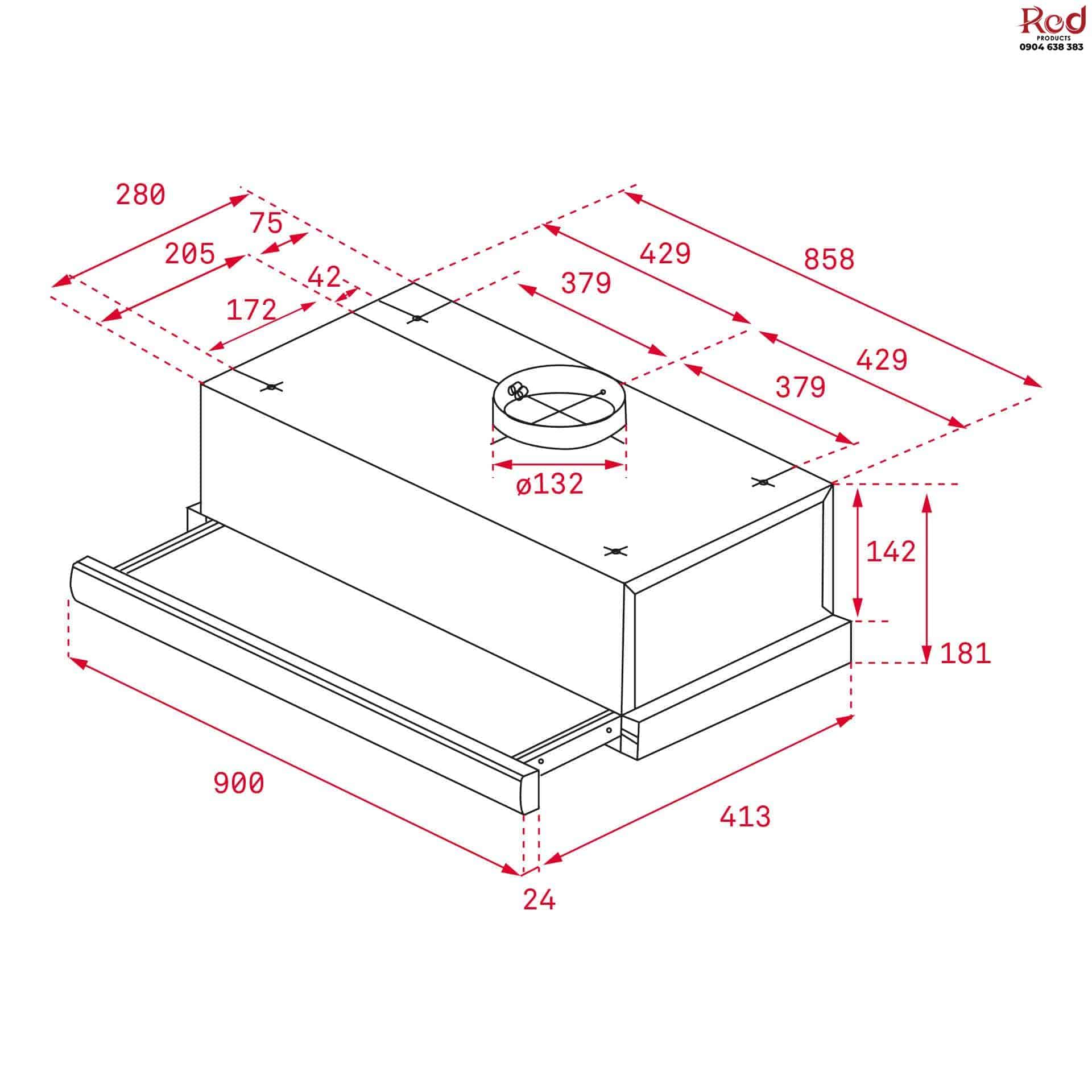 Máy hút mùi âm tủ dạng kéo rút Teka TL 9310 5