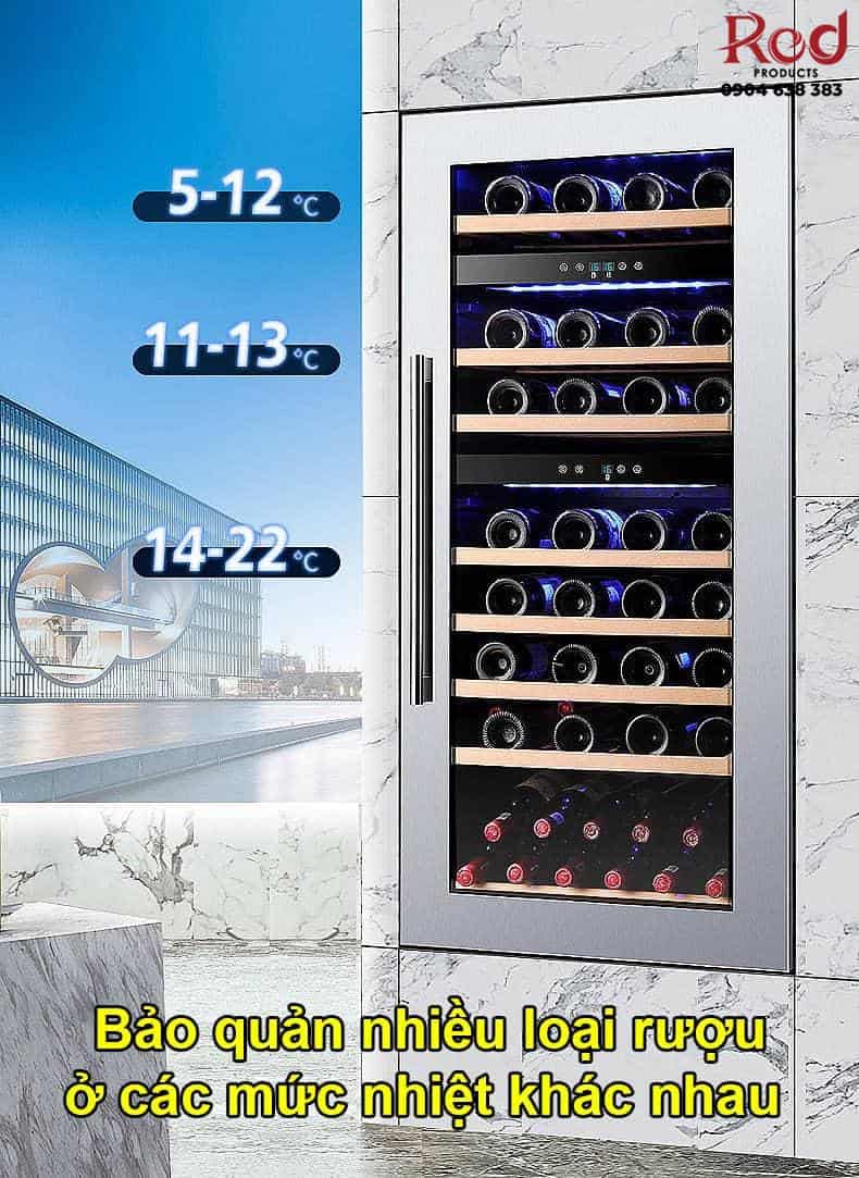 Tủ bảo quản rượu vang 3 vùng nhiệt độ OD703 9
