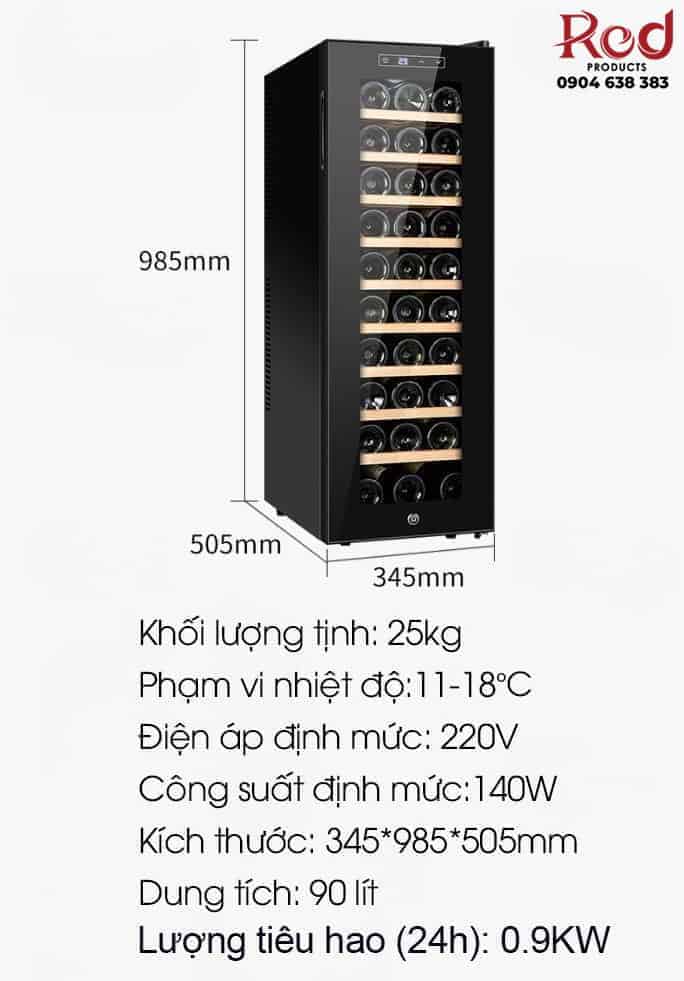 Tủ bảo quản rượu vang mini 30 chai DW-78SW 13