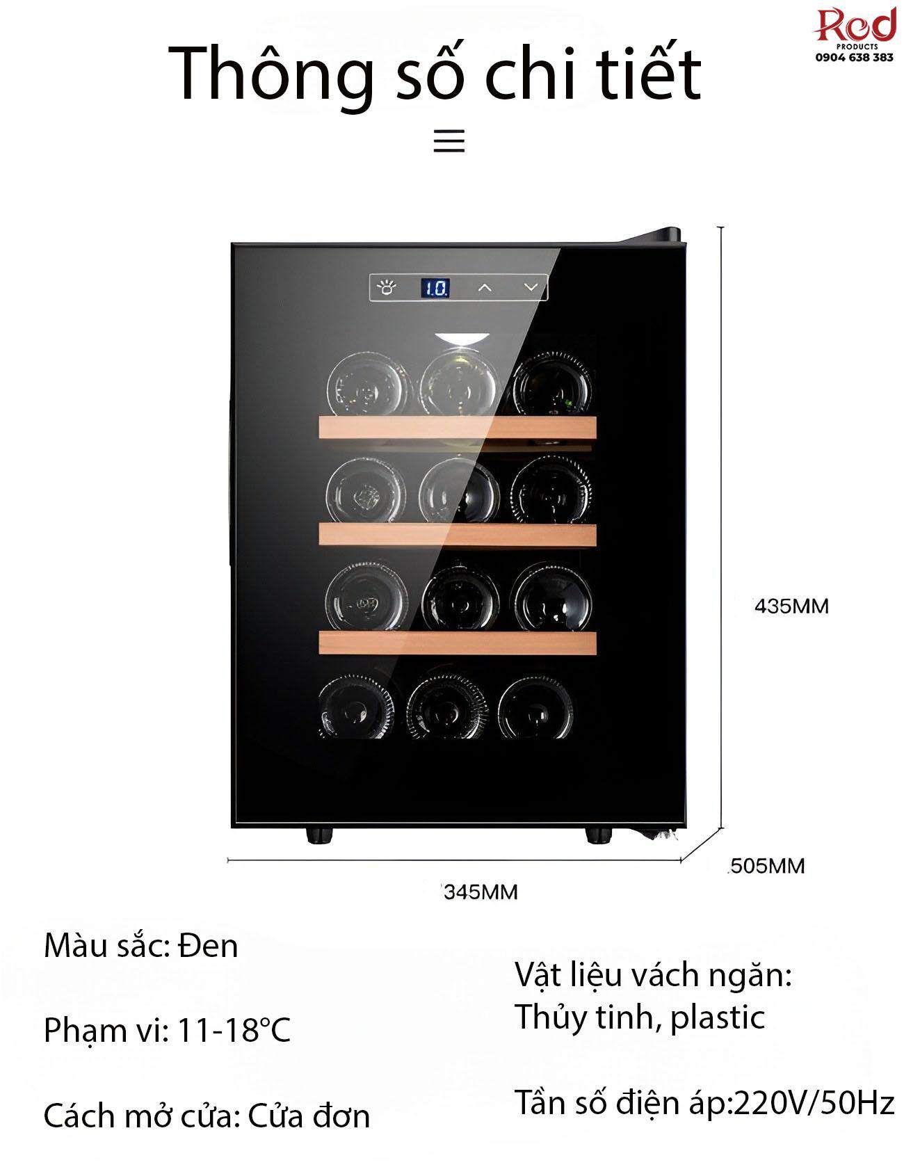 Tủ bảo quản rượu vang mini 4 tầng FL12T 13