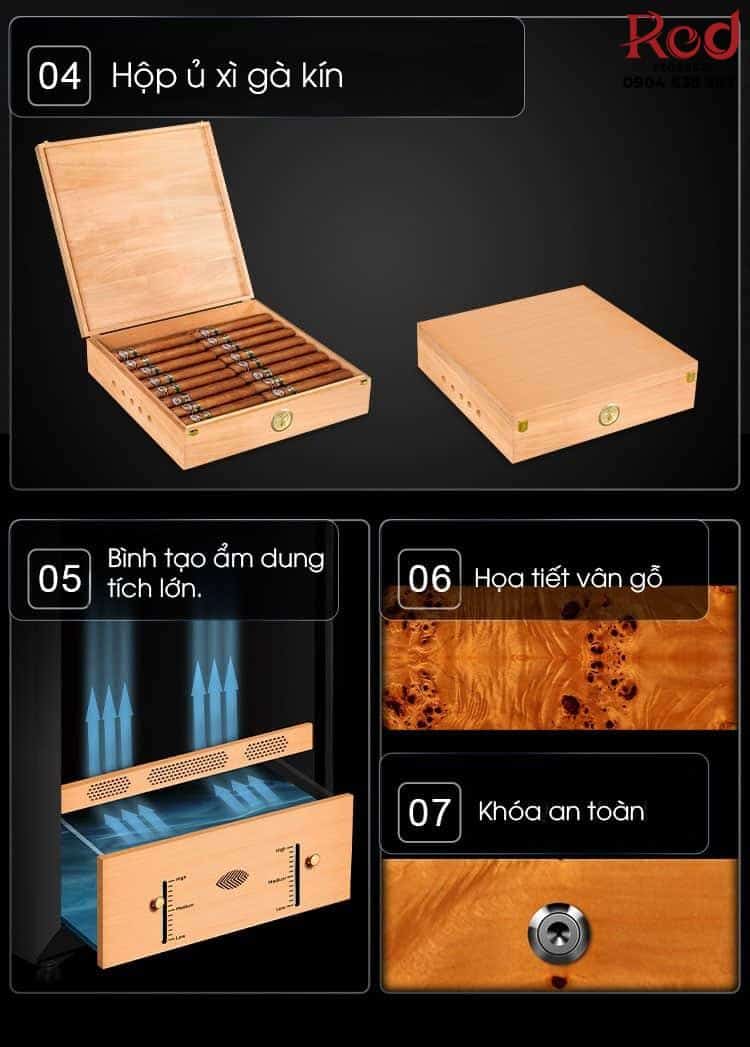 Tủ ướp cigar gỗ tuyết tùng 180 lít FKM5 9