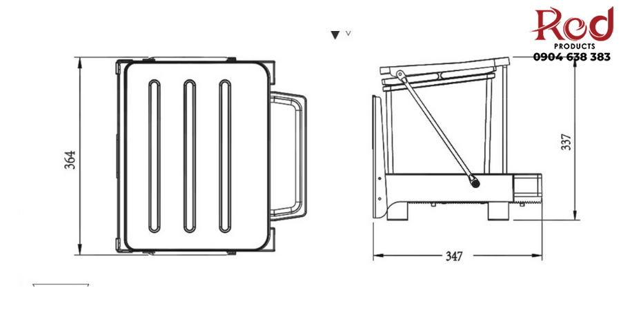 Thùng rác nhấn mở cửa 2 ngăn FHTR05.400.2 3