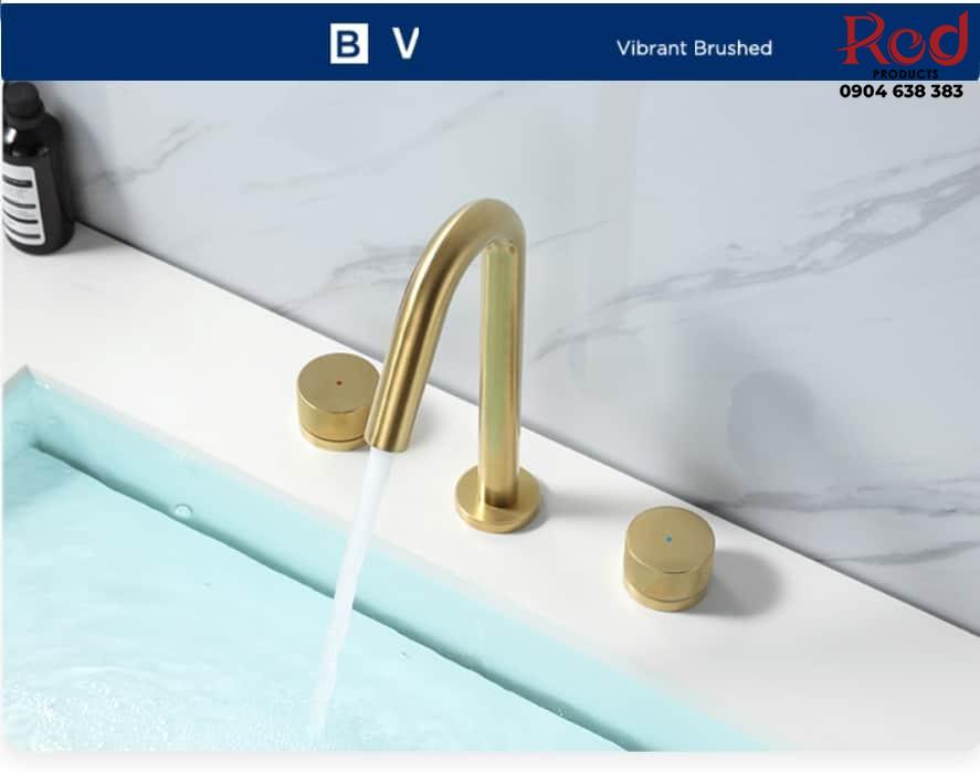 Vòi lavabo nóng lạnh bằng đồng ba lỗ DL7088C 6