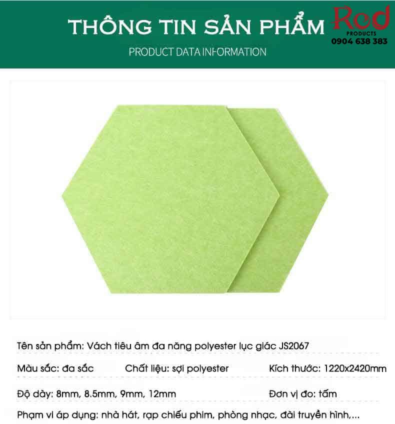 Vách tiêu âm polyester lục giác chống cháy JS2067B 20