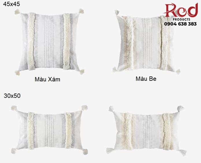 Vỏ gối tựa sofa trang trí tua rua phong cách Boho PCH7777 4