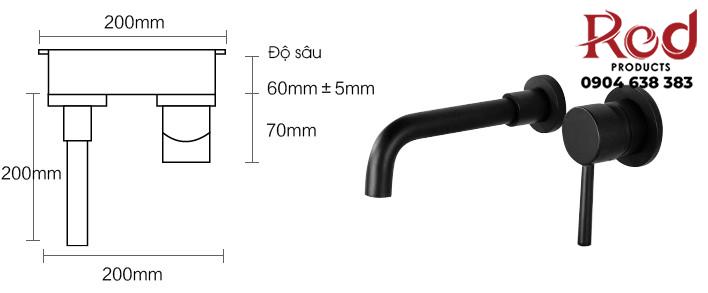 Vòi lavabo âm tường bằng đồng kiểu Đức DL8001-A 10