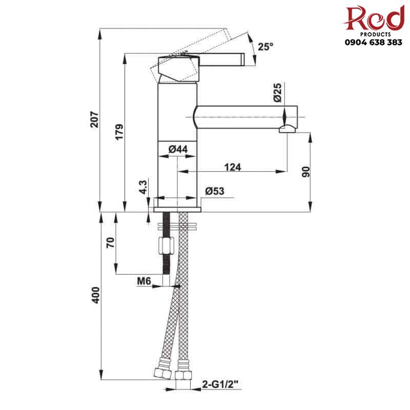 Vòi lavabo cao cấp bằng đồng Roots 90 Hafele 495.61.143 12