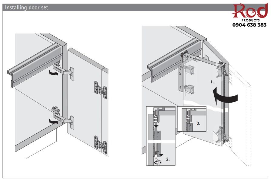 Bộ cửa trượt xếp Wingline 230 cho 4 cánh dày 22mm Hettich WL230-100 2