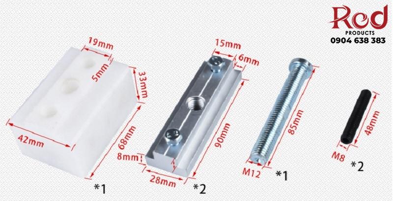 Bộ phụ kiện cửa lùa xếp kính cường lực bằng inox WKBL-TDZ