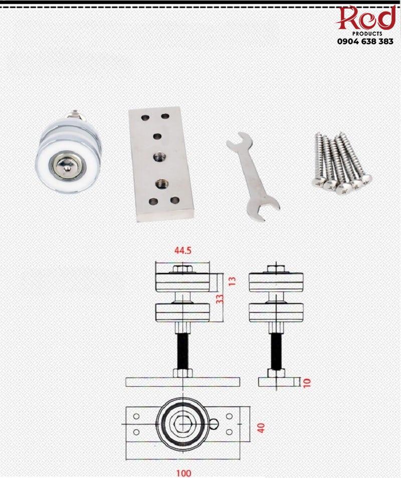 Bộ bánh xe cho cửa trượt lùa xếp tải trọng 60KG WXDL-003