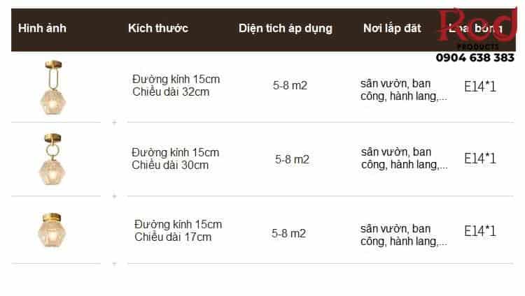 Đèn trần bằng đồng nguyên chất bầu chụp pha lê XL3301H 19