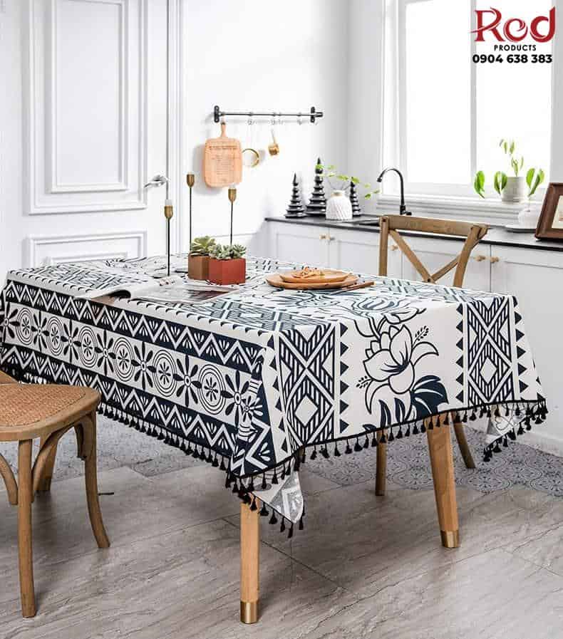 Khăn trải bàn phong cách Boho với họa tiết thổ dân nhiều màu XYT3023 10