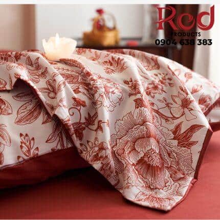 Bộ chăn ga vỏ gối sợi bông họa tiết ngàn hoa JJ7326