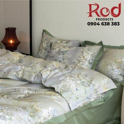 Bộ chăn ga gối họa tiết hoa lá cổ điển JJ2240