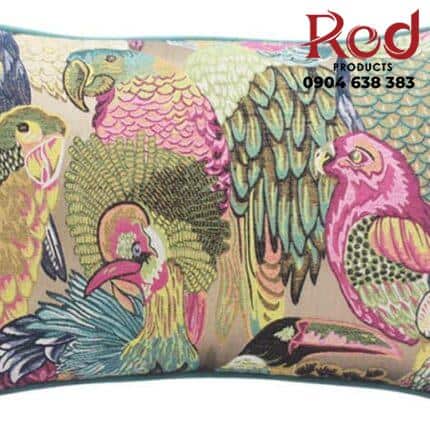 Gối tựa lưng thêu hoa văn cổ điển HL4494