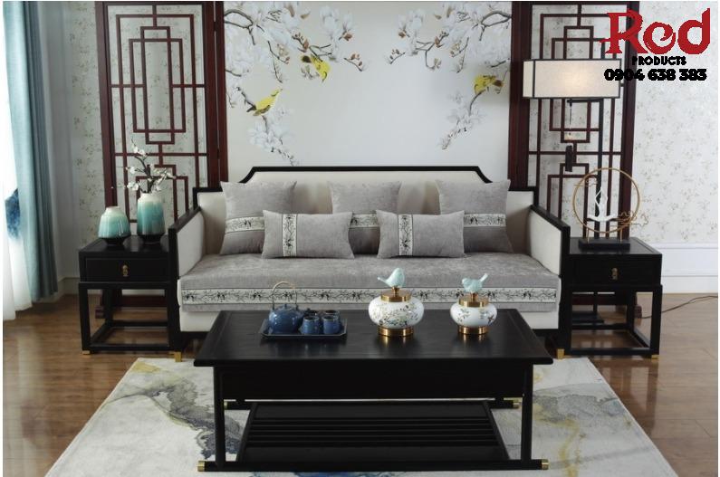 Khăn trải sofa màu xám họa tiết chim HEP02