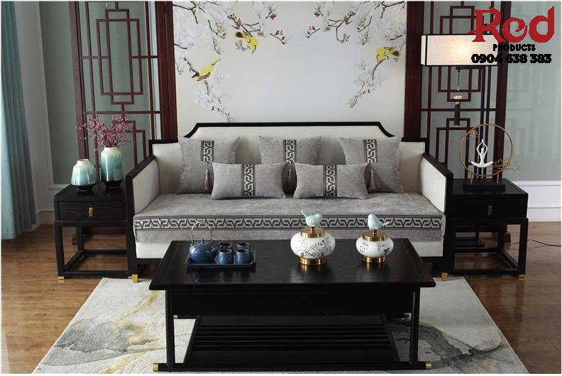 Khăn trải sofa màu xám họa tiết chữ V HEP02