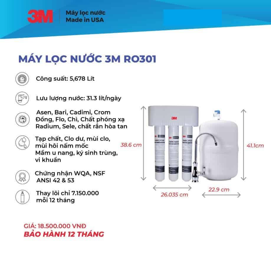 Máy lọc nước lắp dưới bồn rửa 3M RO301 1 Máy lọc nước lắp dưới bồn rửa 3M RO301 4